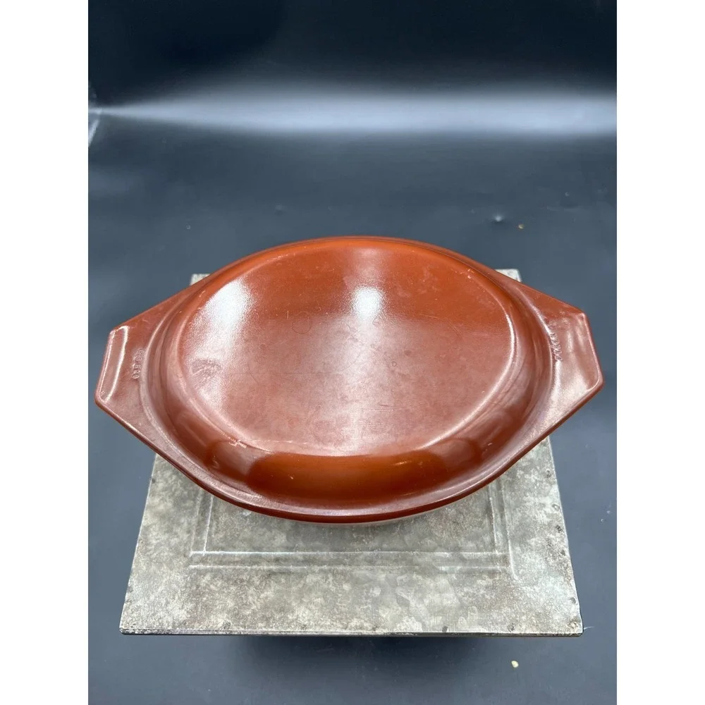 Vintage Pyrex Early American 1.5 Qt Casserole Dish 043 Brown Gold Eagle W/ Lid